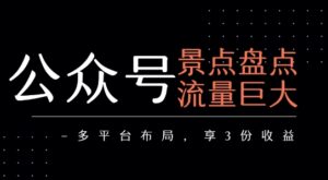 公众号流量主-景点盘点 流量巨大 多平台布局享3份收益-中创网_分享创业项目_助您在家赚钱