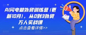 AI闪电做外贸训练营(更新25年6月),从0到3外贸万人实战课-中创网_分享创业项目_助您在家赚钱