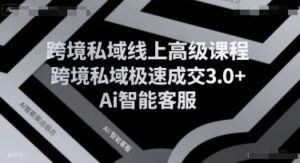 跨境私域线上高级课程，跨境私域极速成交3.0+Ai智能客服-中创网_分享创业项目_助您在家赚钱