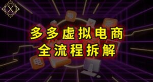 拼多多虚拟电商全流程拆解,深度学习每一个环节,看完即可上手实操-中创网_分享创业项目_助您在家赚钱