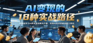 AI变现的18种实战路径,零基础学习AI商业落地解决方案,实现AI技术的被动收入转化-中创网_分享创业项目_助您在家赚钱