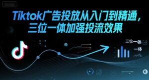 Tiktok广告投放从入门到精通,三位一体加强投流效果-中创网_分享创业项目_助您在家赚钱