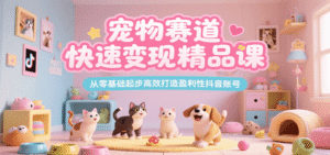 宠物赛道快速变现精品课,从零基础起步高效打造盈利性抖音账号-中创网_分享创业项目_助您在家赚钱