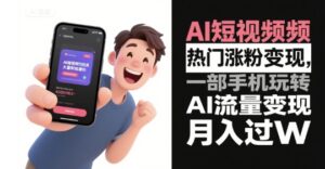 AI短视频热门涨粉变现,一部手机玩转AI流量变现,月入过W-中创网_分享创业项目_助您在家赚钱