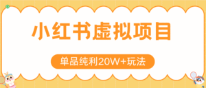 小红书虚拟电商新玩法,实现单品纯利20W+,可矩阵放大操作!-中创网_分享创业项目_助您在家赚钱