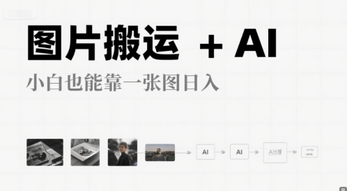 图片搬运+AI，小白也能靠一张图，日入4张-中创网_分享创业项目_助您在家赚钱