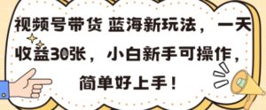 视频号带货蓝海新玩法，一天收益3张，小白新手可操作，简单好上手!-中创网_分享创业项目_助您在家赚钱