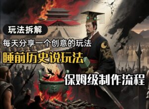 玩法拆解睡前历史说玩法，保姆级制作流程-中创网_分享创业项目_助您在家赚钱