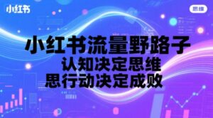 小红书流量野路子,认知决定思维,思维决定行动,行动决定成败-中创网_分享创业项目_助您在家赚钱