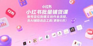 （15279期）小红书批量铺货课，账号定位到爆文创作全流程，含AI辅助选品工具(更新6月)-中创网_分享创业项目_助您在家赚钱