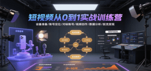 短视频从0到1实战训练营：设备准备/账号定位/对标账号/视频创作/数据分析/投流变现-中创网_分享创业项目_助您在家赚钱