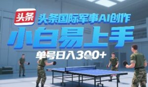 今日头条国际军事AI写作，单号每天轻松3张+-中创网_分享创业项目_助您在家赚钱
