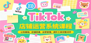 TikTok店铺运营系统课程,认知基础,店铺搭建,运营管理,进阶工具落地完整闭环-中创网_分享创业项目_助您在家赚钱