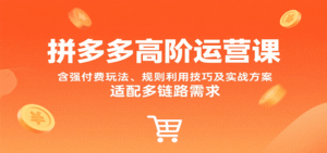拼多多高阶运营课,含强付费玩法、规则利用技巧及实战方案,适配多链路需求-中创网_分享创业项目_助您在家赚钱