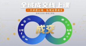 全域成交线上课,一次讲透公域、私域运营成交-中创网_分享创业项目_助您在家赚钱