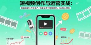 (15819期)短视频创作与运营实战:基础搭建/内容生产/流量运营/变现闭环/4大核心模块-中创网_分享创业项目_助您在家赚钱