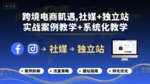 跨境电商新机遇,社媒+独立站,实战案例教学+系统化教学-中创网_分享创业项目_助您在家赚钱