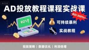 AD投放教程课程实战课，实现广告ROI300%+可持续暴利-中创网_分享创业项目_助您在家赚钱
