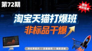 淘宝天猫打爆班原创高阶技术第72期,非标品干爆-中创网_分享创业项目_助您在家赚钱