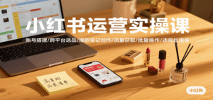 小红书运营实操课,账号搭建/跨平台选品/爆款笔记创作/流量获取/批量操作/违规处理等-中创网_分享创业项目_助您在家赚钱