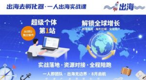 出海去孵化器,一人出海实战课,超级个体第1站,解锁全球增长-中创网_分享创业项目_助您在家赚钱