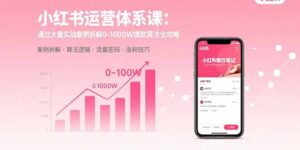 (15792期)小红书运营体系课:通过大量实战案例拆解0-1000W爆款算法全攻略-中创网_分享创业项目_助您在家赚钱