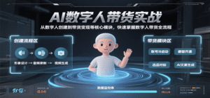 AI数字人带货实战,从数字人创建到带货变现各核心模块,快速掌握全流程-中创网_分享创业项目_助您在家赚钱