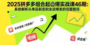 (15816期)2025拼多多组合起爆实战课46期:系统解析从单品裂变到全店爆发的完整路径-中创网_分享创业项目_助您在家赚钱