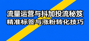 流量运营与抖加投流秘笈,含算法解析、爆款打造、精准标签与涨粉转化技巧-中创网_分享创业项目_助您在家赚钱