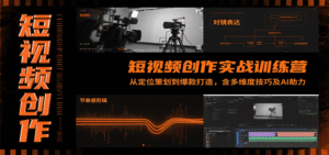短视频创作实战训练营:从定位策划到爆款打造,含多维度技巧及AI助力-中创网_分享创业项目_助您在家赚钱