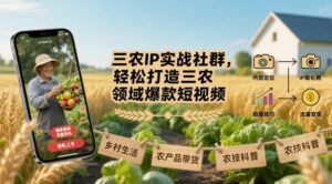 三农IP实战社群,轻松打造三农领域爆款短视频-中创网_分享创业项目_助您在家赚钱