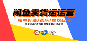 闲鱼卖货运营,账号打造/选品/爆款玩法/流量优化/售后处理及工具实操等-中创网_分享创业项目_助您在家赚钱
