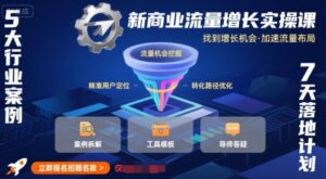 新商业流量增长实操课，找到增长机会，加速流量布局-中创网_分享创业项目_助您在家赚钱