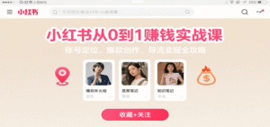 小红书从0到1赚钱实战课:账号定位、 爆款创作 、导流变现全攻略-中创网_分享创业项目_助您在家赚钱
