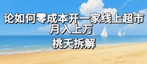 论如何零成本开一家线上超市，月入上W-中创网_分享创业项目_助您在家赚钱