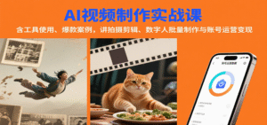 AI视频制作实战:含工具使用、爆款案例,讲拍摄剪辑、数字人批量制作与账号运营变现-中创网_分享创业项目_助您在家赚钱