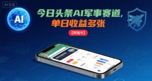 今日头条AI军事赛道,单日收益多张 ,手机可做【附指令】-中创网_分享创业项目_助您在家赚钱