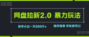 网盘拉新2.0暴力玩法,新手小白一天轻松5张,操作简单-中创网_分享创业项目_助您在家赚钱