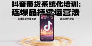 (15568期)抖音带货系统化培训:连爆品持续运营法,直播流量承接策略,违规避坑全集-中创网_分享创业项目_助您在家赚钱