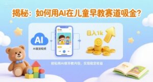 揭秘：如何用AI在儿童早教赛道吸金?一键生成视频，日入1k不是梦-中创网_分享创业项目_助您在家赚钱