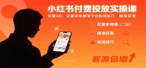 小红书付费投放实操课:巨量AD、巨量本地推等平台投流技巧精准获客-中创网_分享创业项目_助您在家赚钱