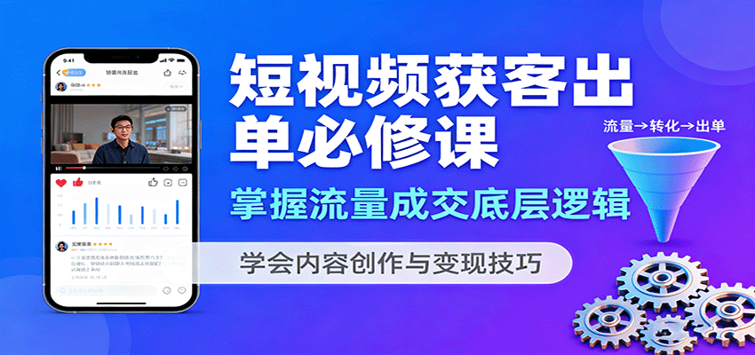 图片[1]-短视频获客出单必修课：掌握流量成交底层逻辑，学会内容创作与变现技巧
