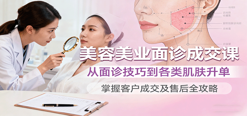 图片[1]-美容美业面诊成交课，从面诊技巧到各类肌肤升单，掌握客户成交及售后全攻略