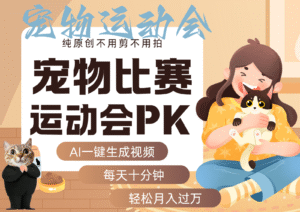 AI萌宠运动员跳水 射击 篮球 足球比赛 每天十分钟 附详细提示词文案库 代替做…-中创网_分享创业项目_助您在家赚钱
