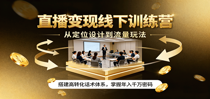 图片[1]-直播变现线下训练营，从定位设计到流量玩法，搭建高转化话术体系，掌握年入千万密码