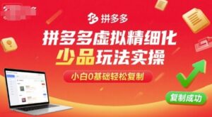 拼多多虚拟精细化少品玩法实操，小白0基础轻松复制-中创网_分享创业项目_助您在家赚钱