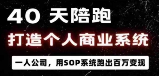 40天陪跑打造个人商业系统，一人公司，用SOP系统跑出百W变现-中创网_分享创业项目_助您在家赚钱