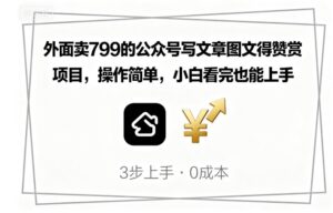 外面卖799的公众号写文章图文得赞赏项目，操作简单，小白看完也能上手-中创网_分享创业项目_助您在家赚钱