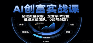 AI创富实战课:企业家IP定位,全域流量获客,低成本组团队,0起号创富!-中创网_分享创业项目_助您在家赚钱
