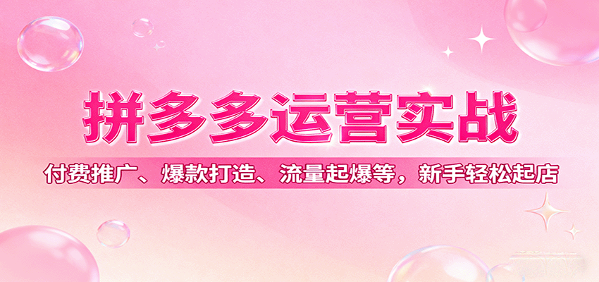 拼多多运营实战，付费推广、爆款打造、流量起爆等，新手轻松起店-中创网_专注互联网创业,项目资源整合-中创网_分享创业项目_助您在家赚钱